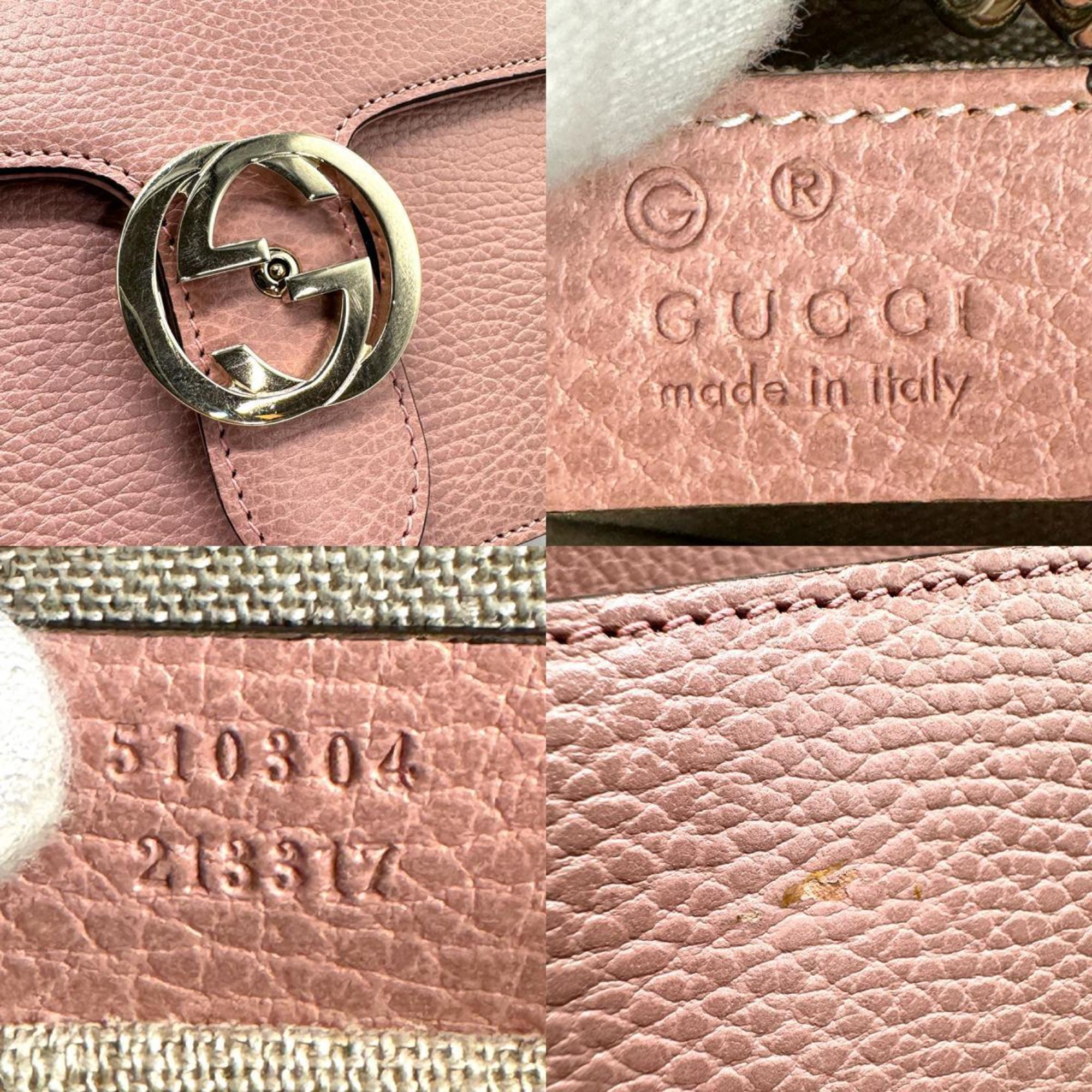 GUCCI Shoulder Bag Interlocking G Leather Pink Women's 510304 z1054