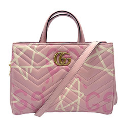 GUCCI Shoulder Bag Handbag GG Marmont Leather Pink Women's 448054 z0959