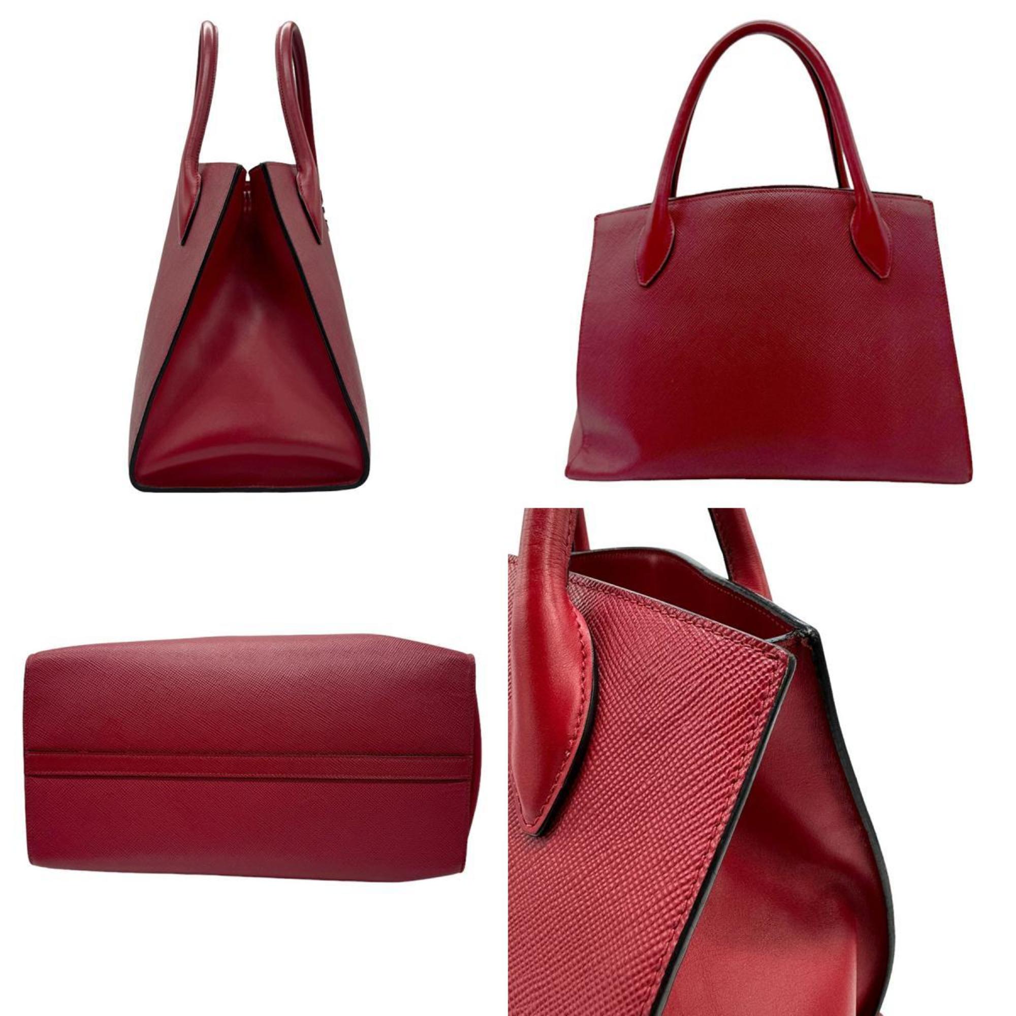 PRADA Shoulder Bag Handbag Leather Red Women's z0929