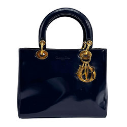 Christian Dior Handbag Shoulder Bag Cannage Leather Navy Women's z1050