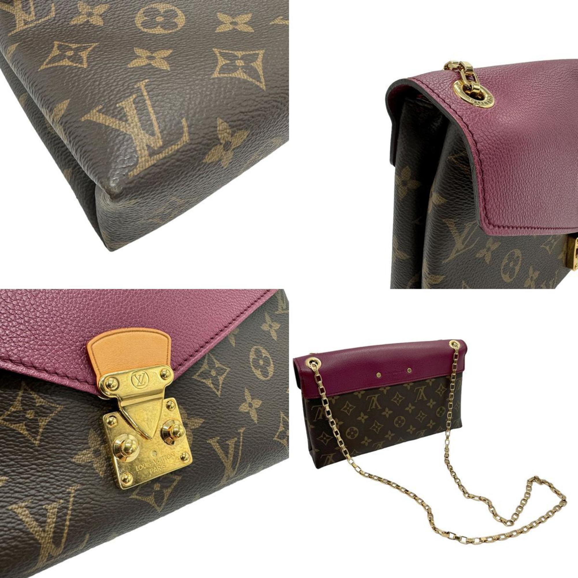 Louis Vuitton LOUIS VUITTON Shoulder Bag Monogram Pallas Chain Canvas Grape Women's M41635 z1016