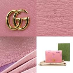 GUCCI Bi-fold wallet leather pink ladies 456126 55652f