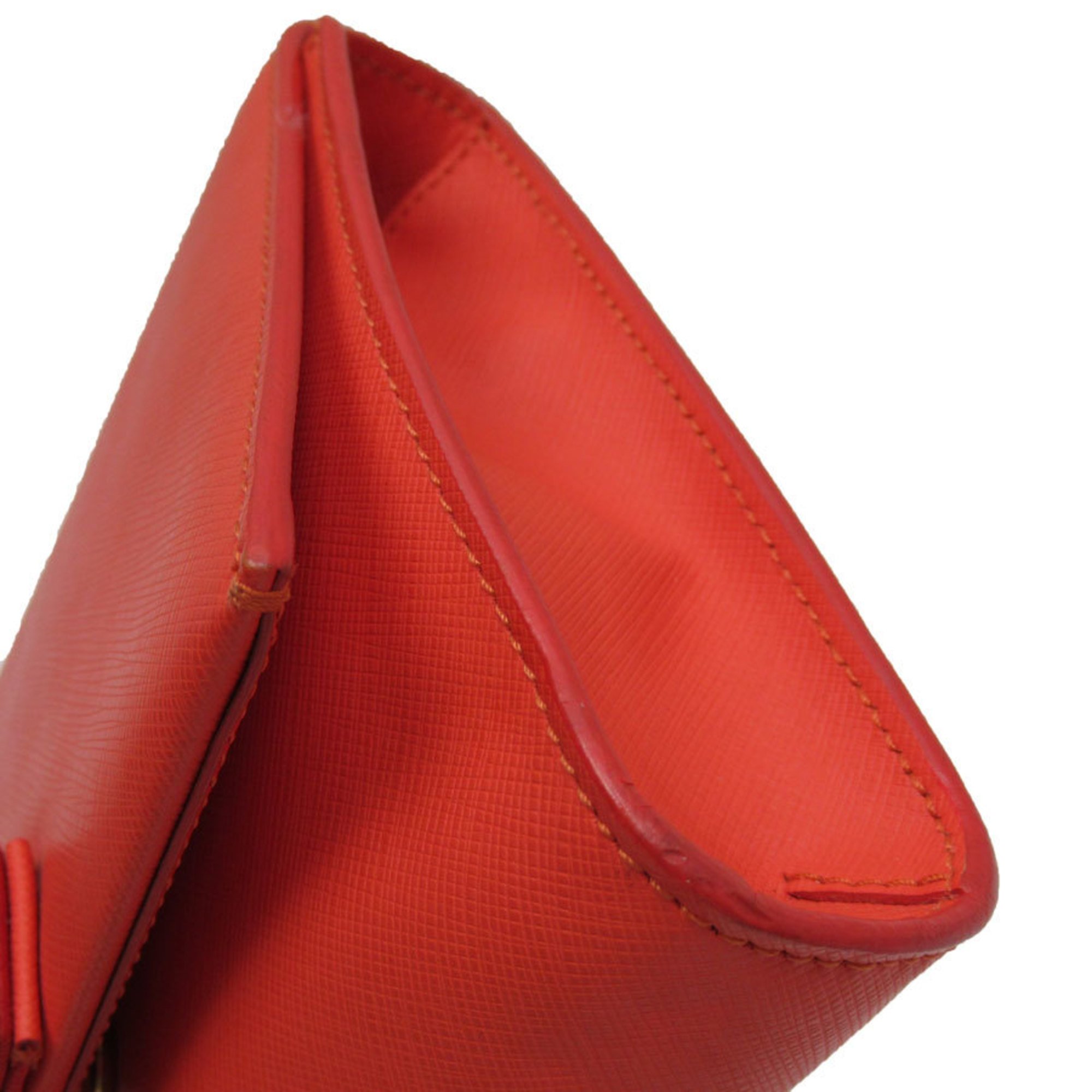 Salvatore Ferragamo Shoulder Bag Vara Ribbon Leather Metal Orange Gold Women's w0271a