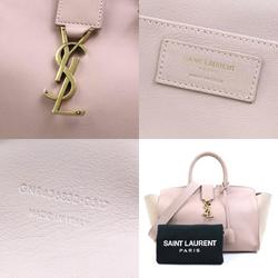 Saint Laurent SAINT LAURENT Handbag Shoulder Bag Downtown Cabas Leather Suede Pink Gold Women's e58643f