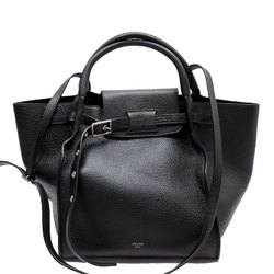 CELINE handbag shoulder bag big small leather black silver ladies w0266a