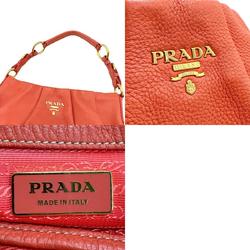 PRADA Shoulder Bag Leather Orange Women's z1028