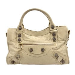 BALENCIAGA Shoulder Bag Handbag The City Leather Beige Women's 173084 z1031