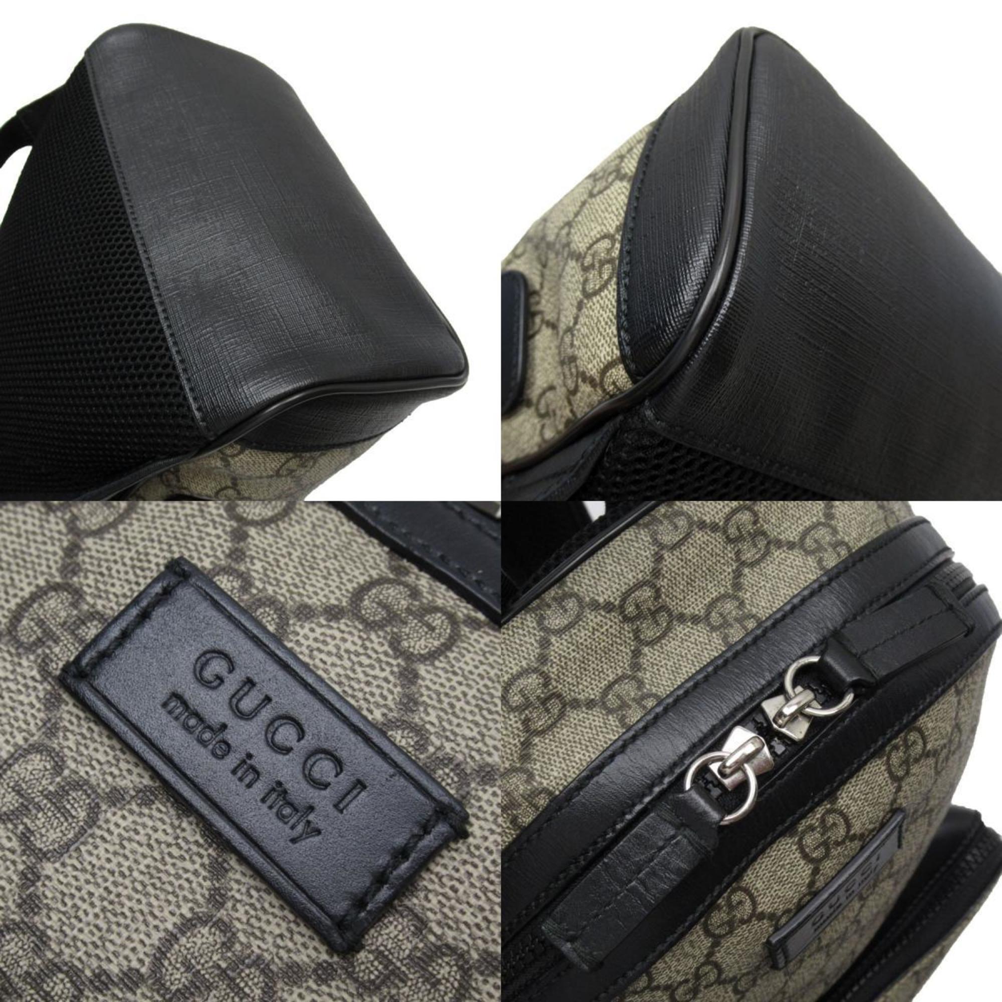 GUCCI Backpack GG Supreme Leather Canvas Beige Brown Black Women's 429020 w0324g