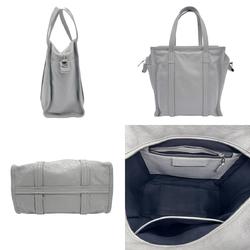 BALENCIAGA Handbag Shoulder Bag Bazaar Shopper Leather Grey Women's 443096 z0984