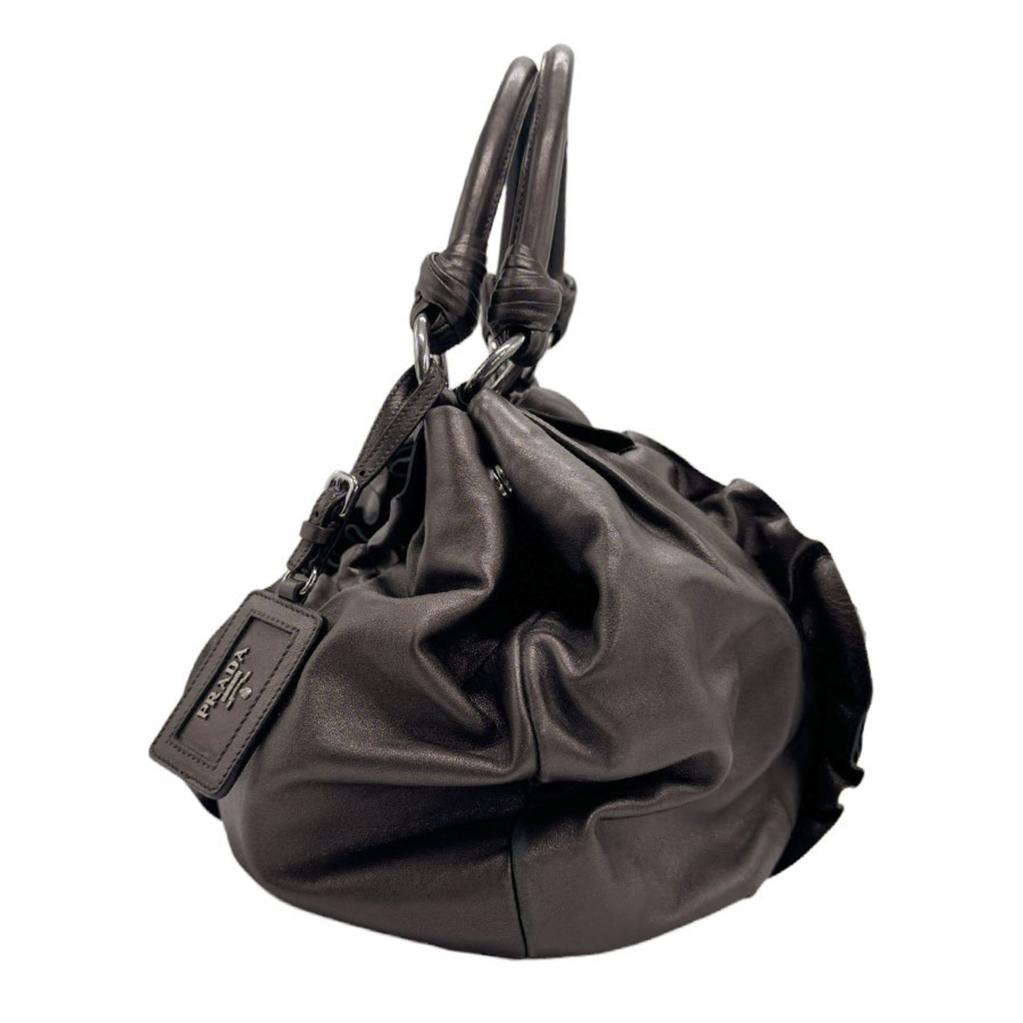 PRADA handbag leather metallic brown ladies BR2987 z0972
