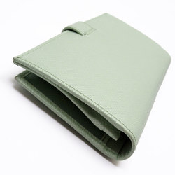 PRADA Bi-fold long wallet leather light green gold women's w0282i