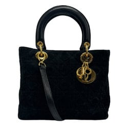 Christian Dior Lady Suede Black Handbag for Women z0967