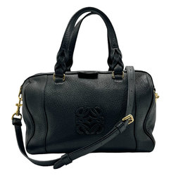 LOEWE Shoulder Bag Handbag Anagram Leather Black Women's z0961
