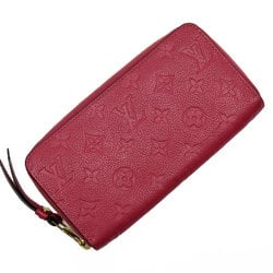 Louis Vuitton LOUIS VUITTON Round Long Wallet Monogram Empreinte Zippy Dark Pink Gold Women's w0283a