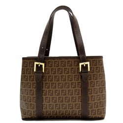 FENDI handbag Zucchino leather brown gold ladies w0269j
