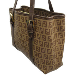 FENDI handbag Zucchino leather brown gold ladies w0269j