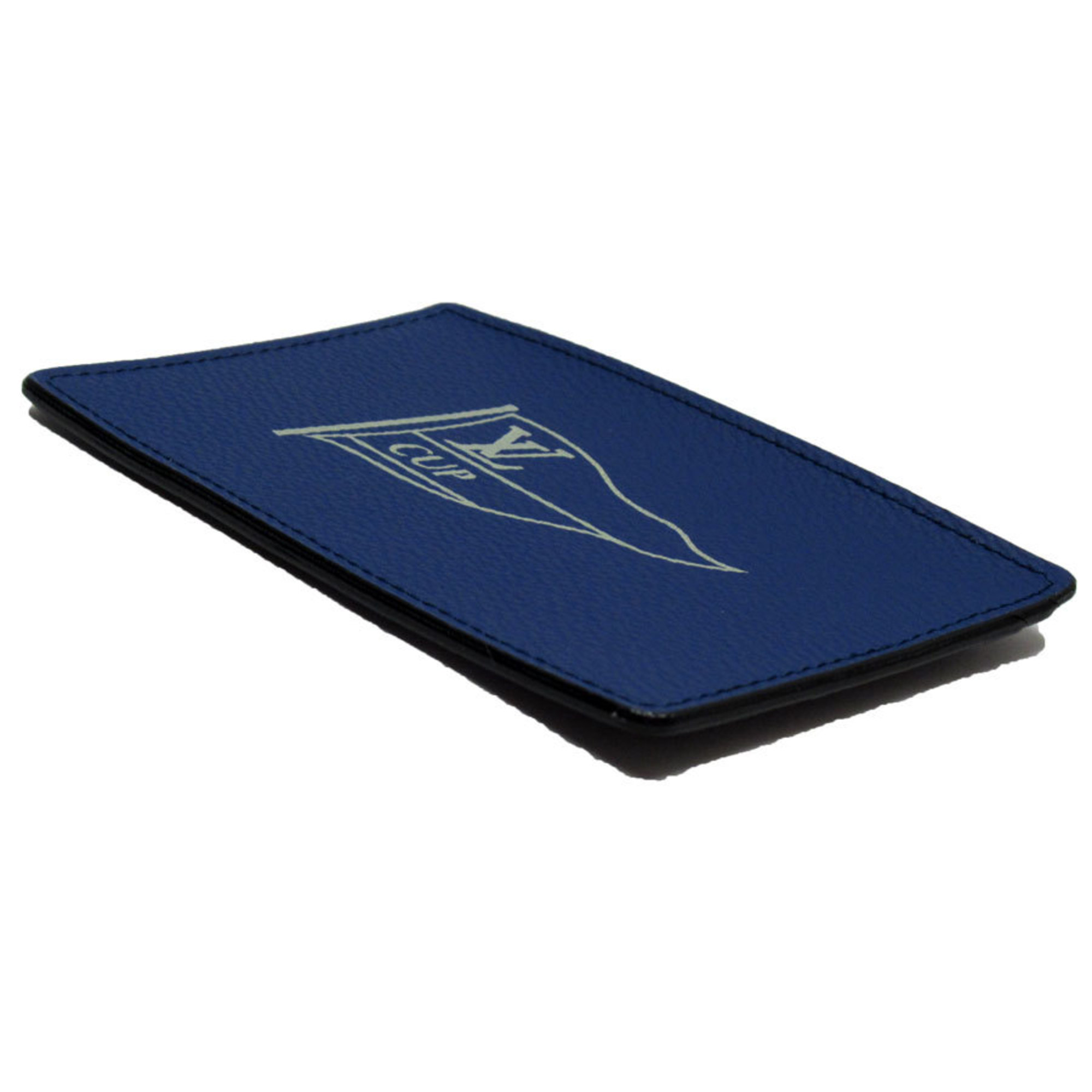 Louis Vuitton LOUIS VUITTON Business Card Holder/Card Case LV Cup Coated Canvas Leather Blue Navy Men's w0285j