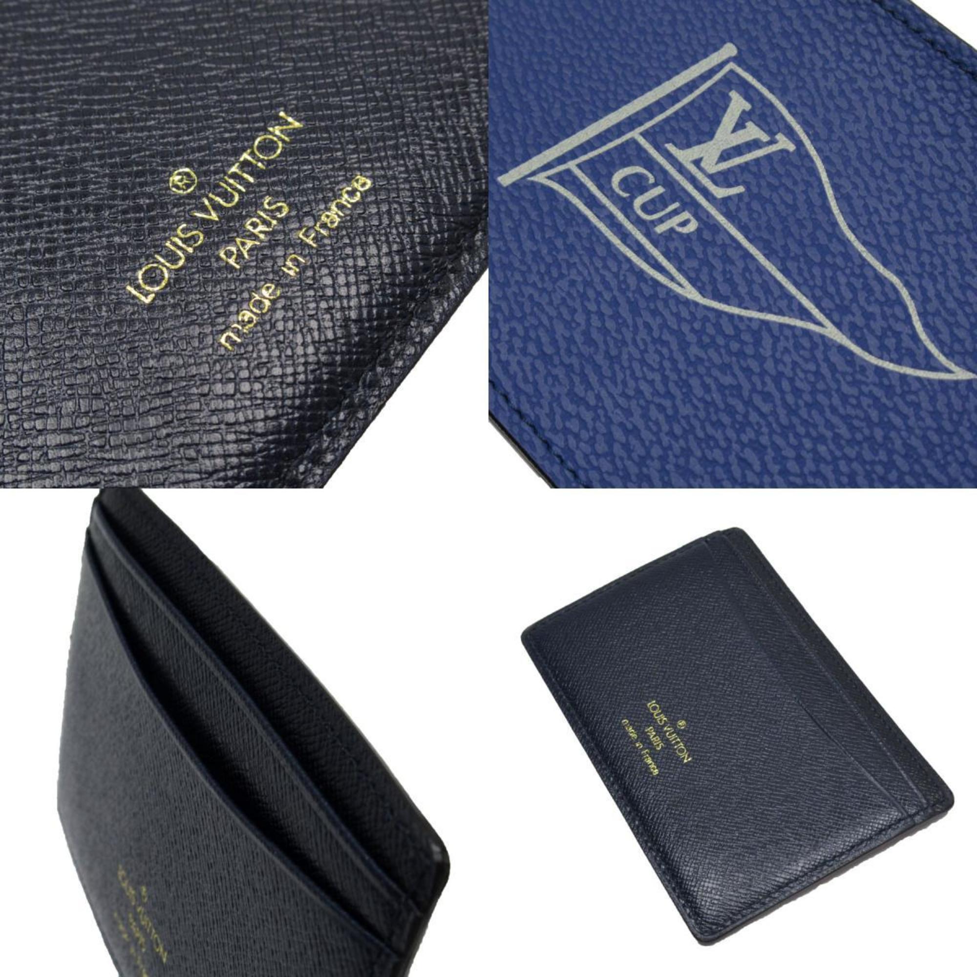 Louis Vuitton LOUIS VUITTON Business Card Holder/Card Case LV Cup Coated Canvas Leather Blue Navy Men's w0285j