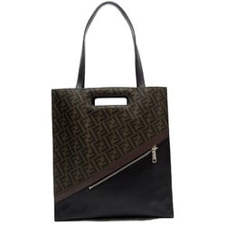 FENDI handbag shoulder bag tote Zucca leather brown black silver men's w0268g