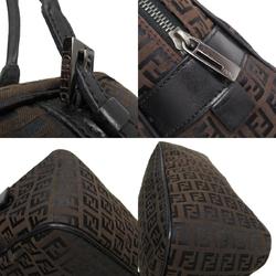 FENDI handbag Zucchino canvas leather brown black ladies w0335a