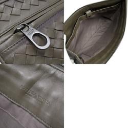 BOTTEGA VENETA clutch bag in intrecciato leather khaki brown for men w0262a