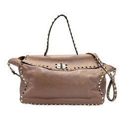Valentino Garavani shoulder bag handbag rock stud leather beige women's z1078