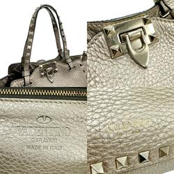 Valentino Garavani Handbag Shoulder Bag Rockstud Leather Gold Women's z1072