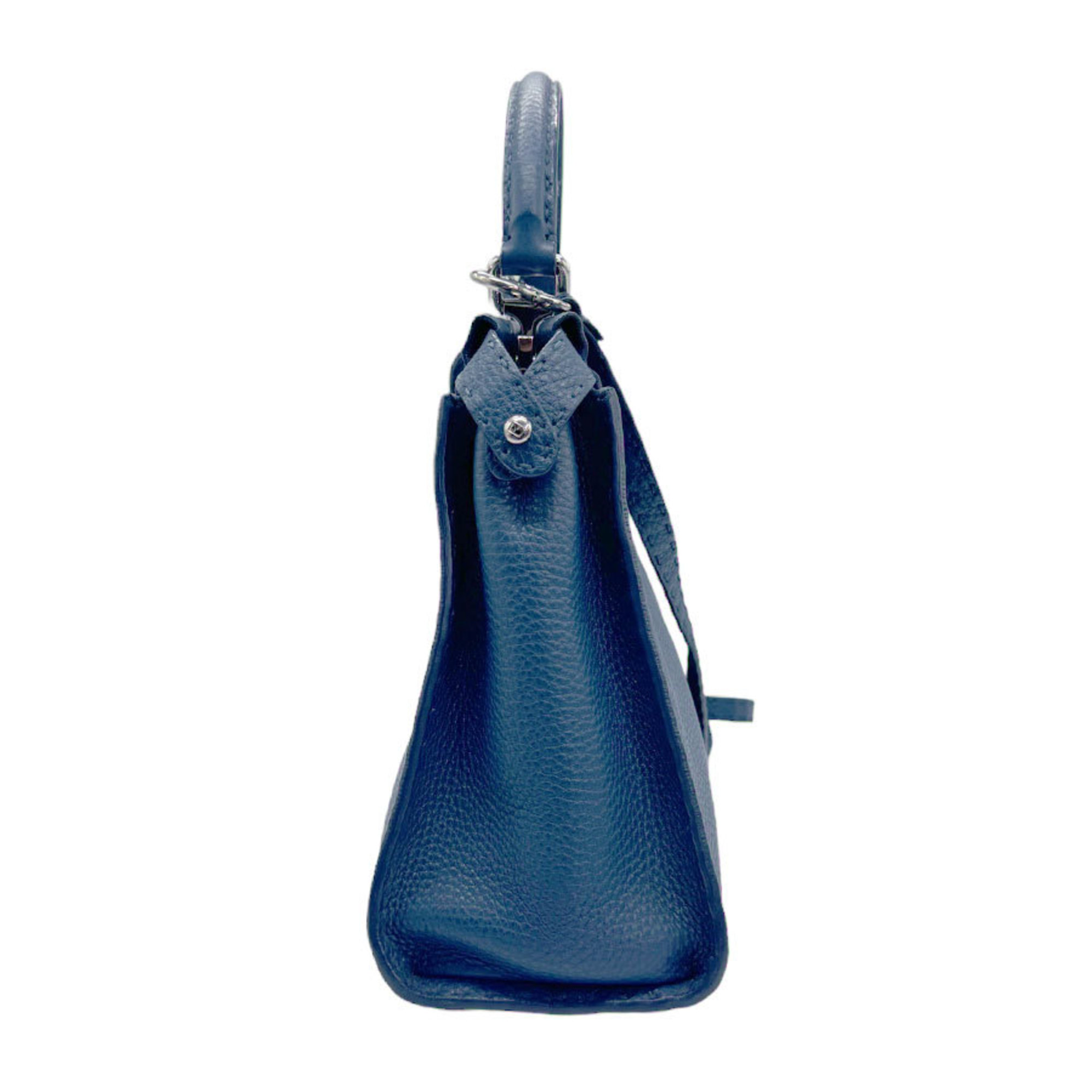 FENDI Handbag Shoulder Bag Selleria Peekaboo Regular Leather Blue Women's 8BN226-Q0J z0911