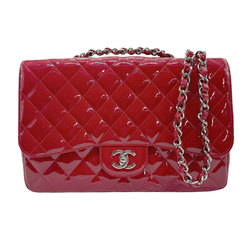 CHANEL Shoulder Bag Deca Matelasse 30 Patent Leather Red Women's z0971