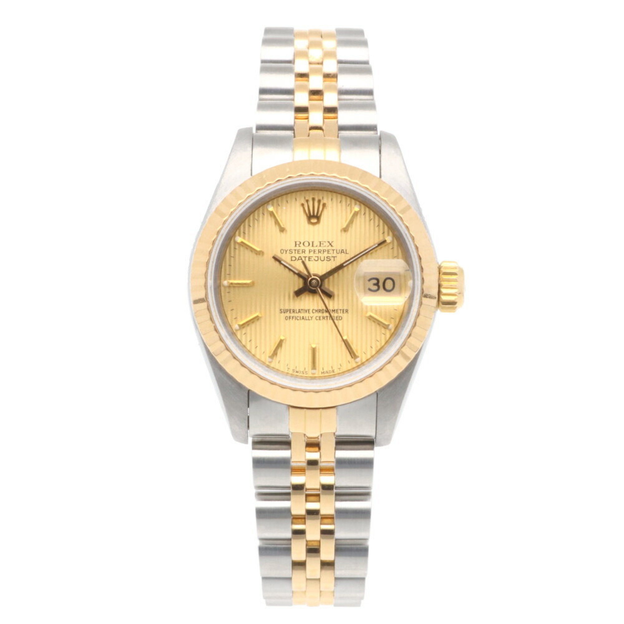 Rolex Datejust Oyster Perpetual Watch Stainless Steel 69173 Automatic Ladies ROLEX L Serial 1988 Tapestry Dial