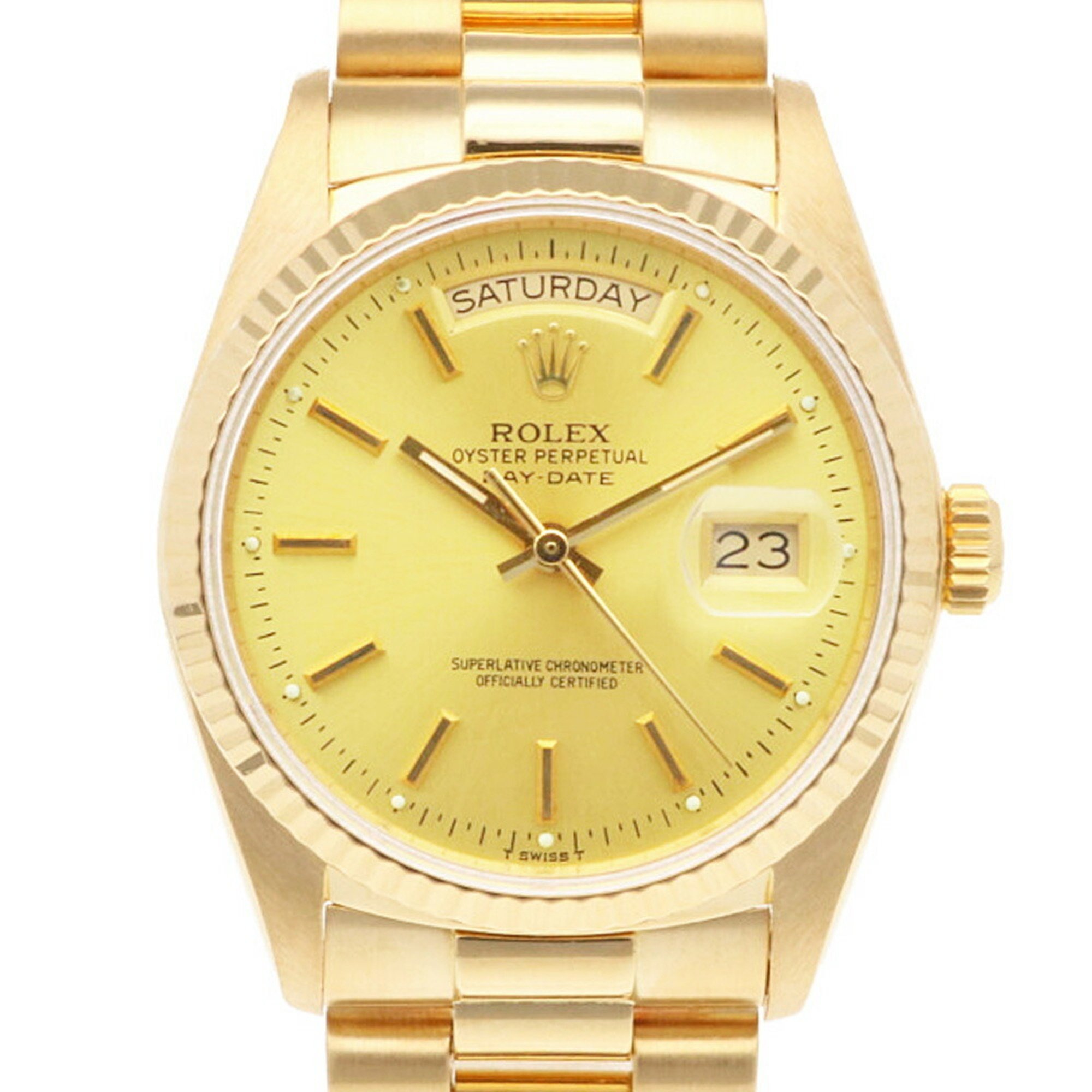 Rolex Day-Date Oyster Perpetual Watch 18K 18038 Automatic Men's ROLEX No. 89 1985 Model Overhauled