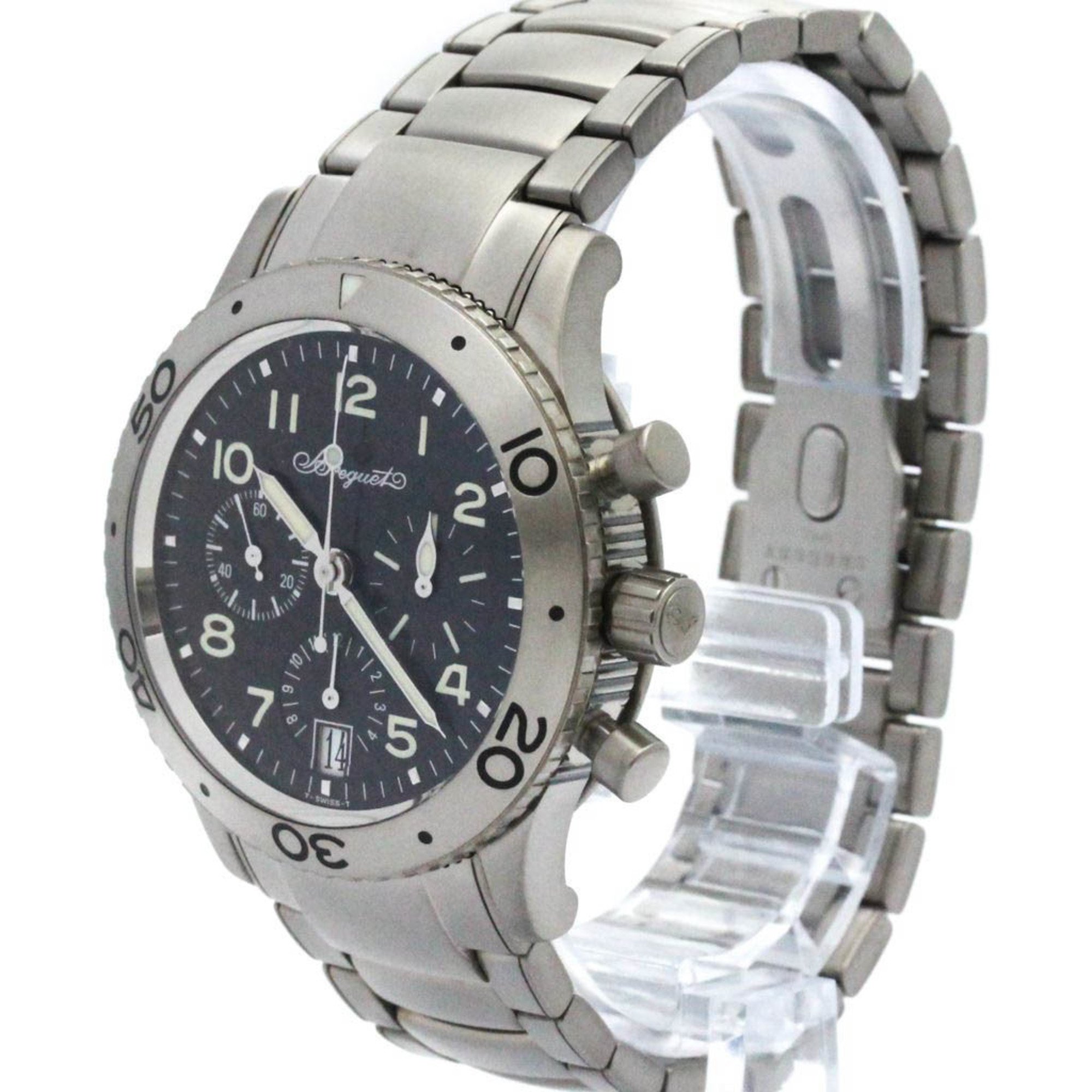 Polished BREGUET Transatlantique Type XX Titanium Automatic Watch 3820TI BF571608
