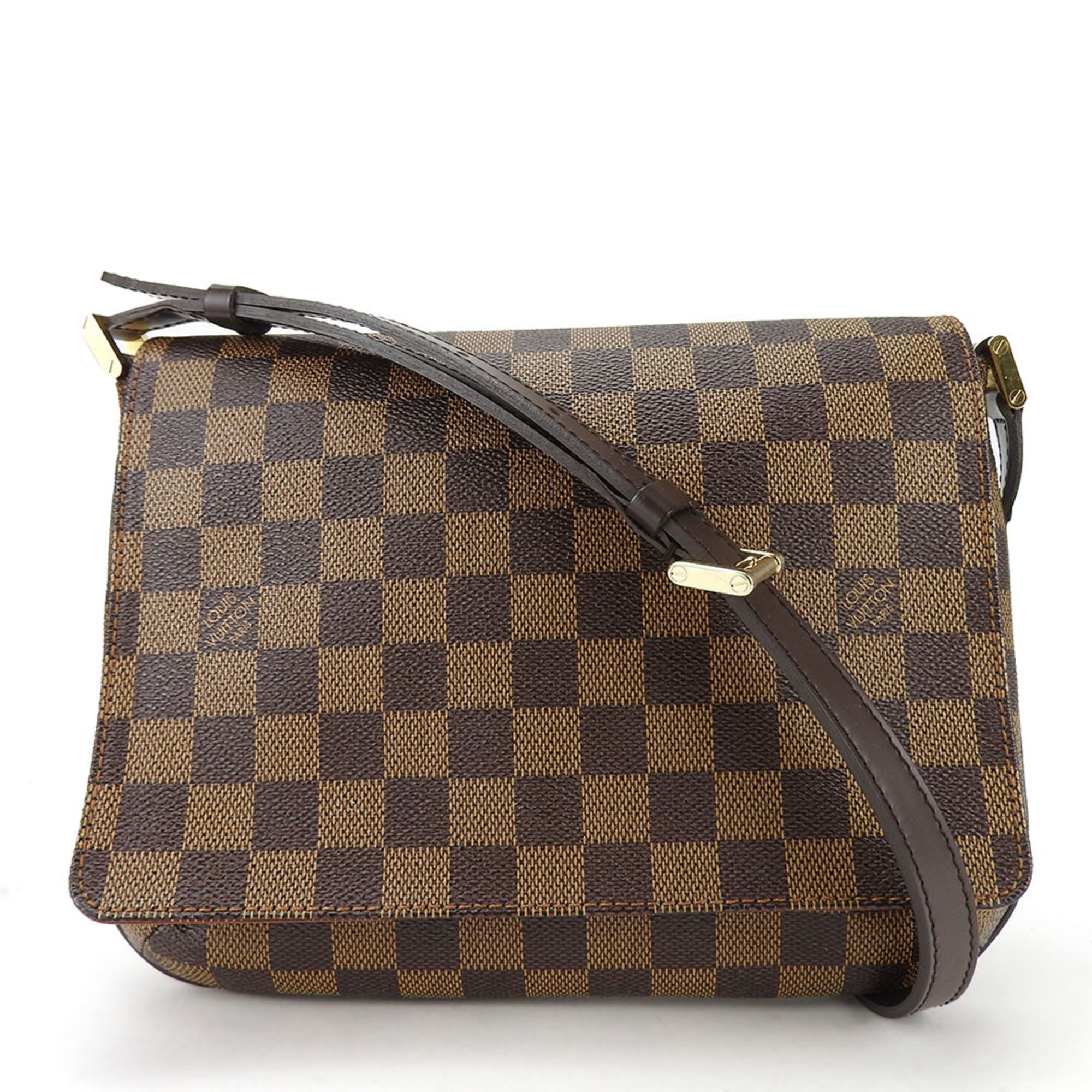 Louis Vuitton Shoulder Bag Musette Tango N51255 Damier Canvas Ebene Brown Short for Women LOUIS VUITTON