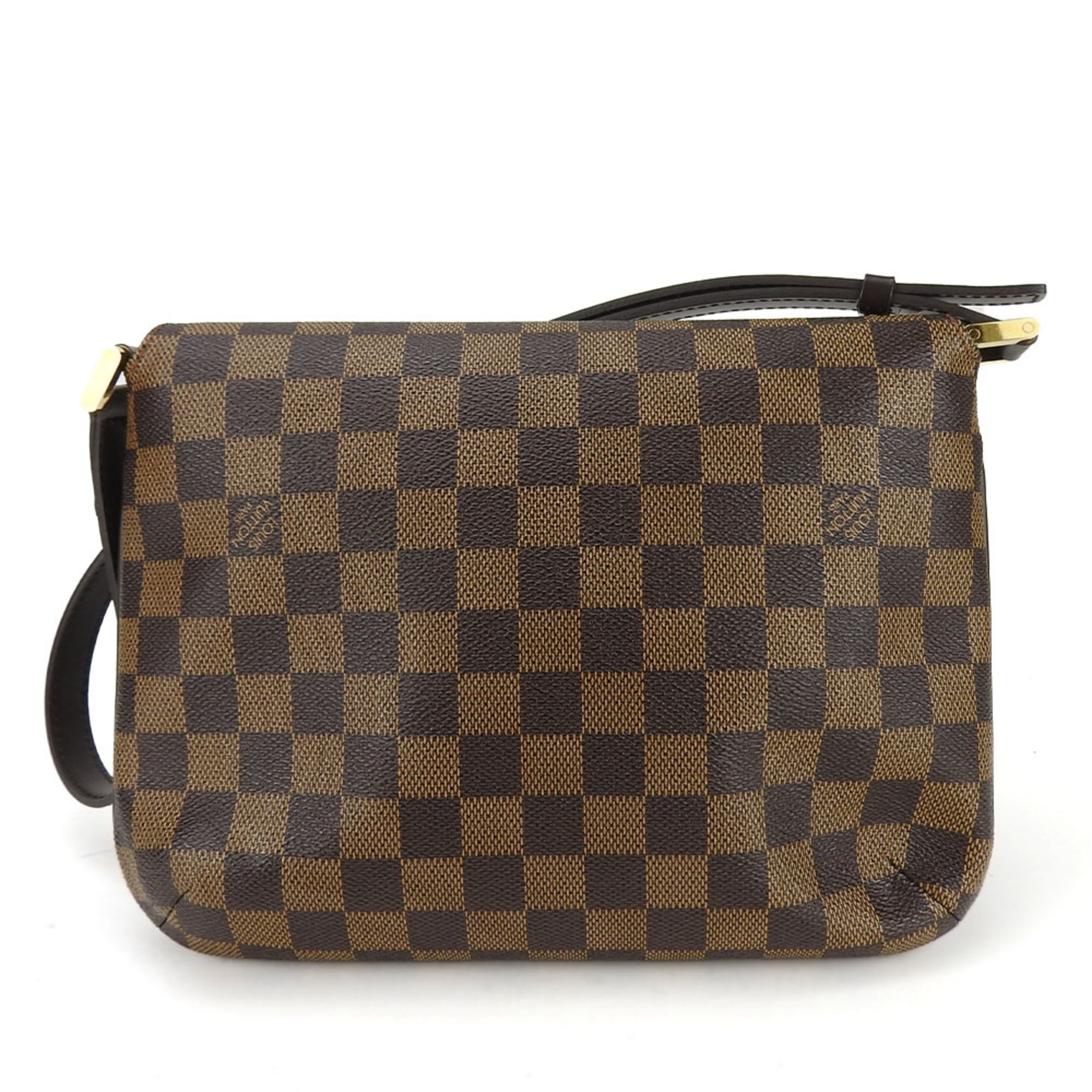 Louis Vuitton Shoulder Bag Musette Tango N51255 Damier Canvas Ebene Brown Short for Women LOUIS VUITTON