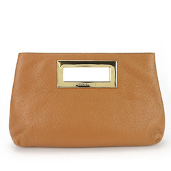 Michael Kors Clutch Bag 35T2GBKC2L Leather Camel Handbag Women's