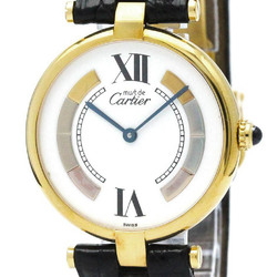 CARTIER Must Vandome Gold Plated Quartz Ladies Watch 590003 BF572204