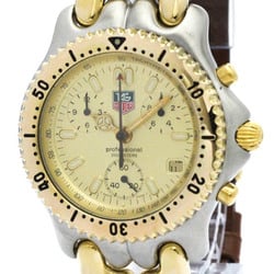 Polished TAG HEUER Sel Chronograph Gold Plated Steel Watch CG1121 BF560842