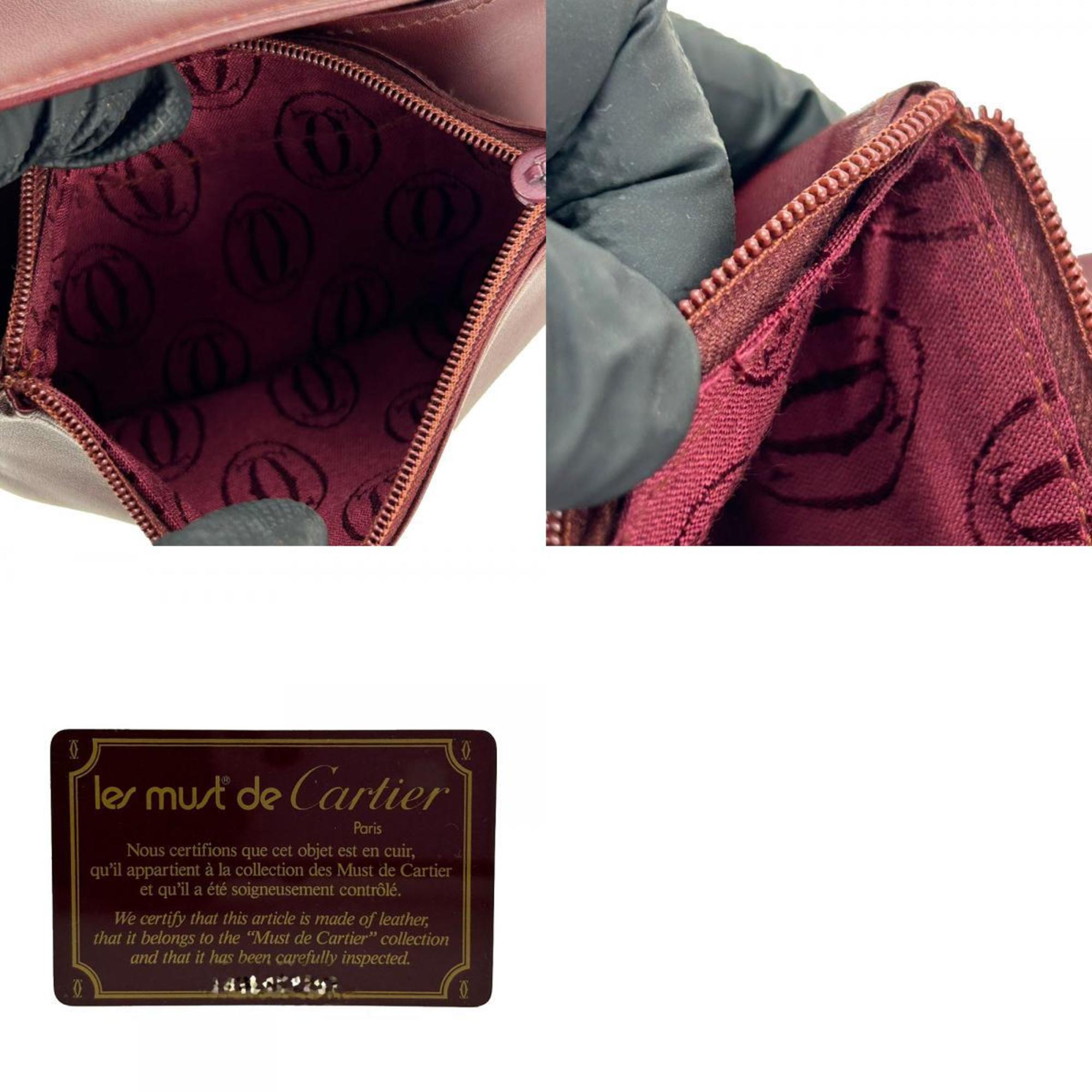 Cartier pouch must line leather bordeaux accessories de cartier ladies CARTIER