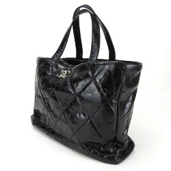 Chanel Tote Bag Portobello Leather Tweed Black 2way Chain 1 Women's CHANEL