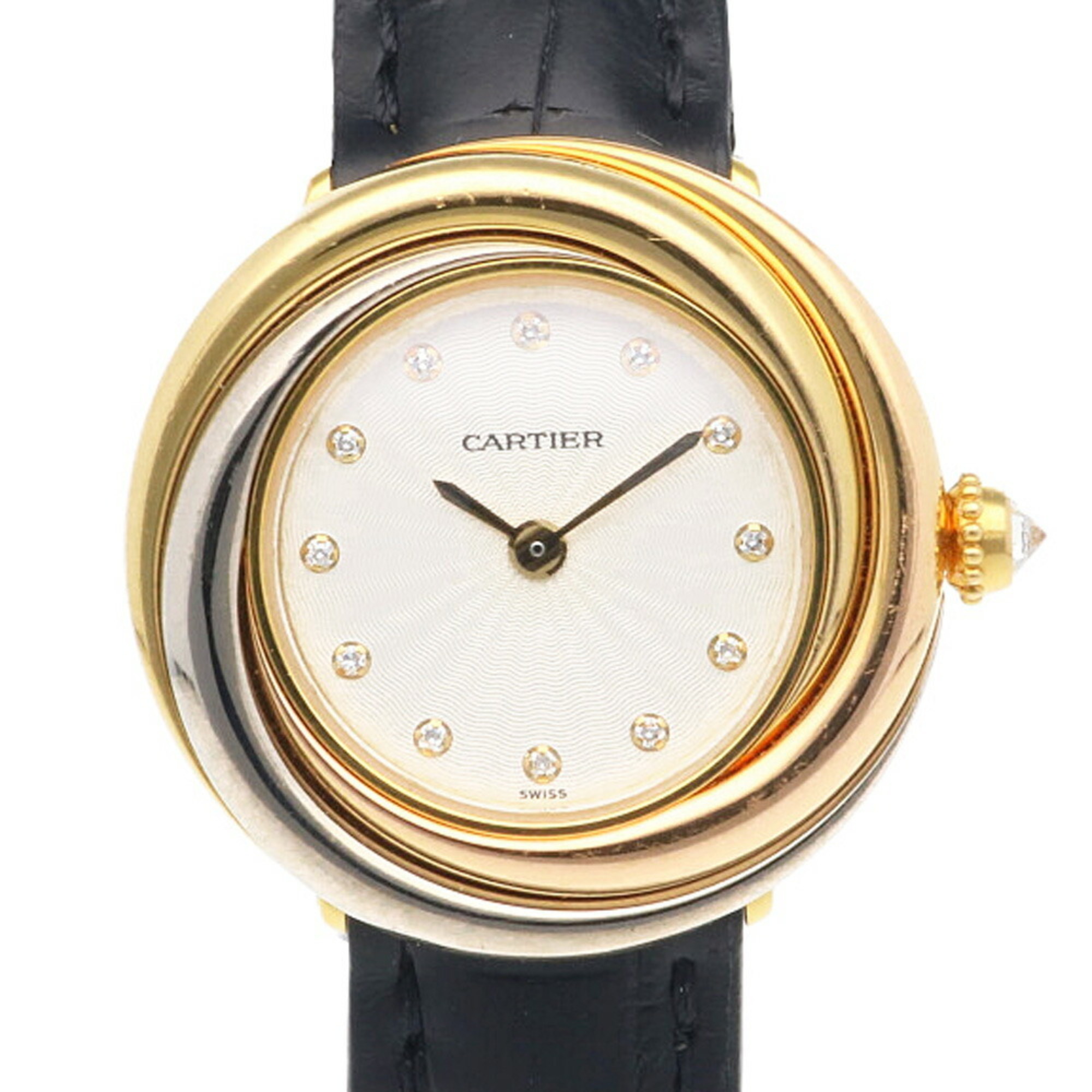 Cartier Trinity Watch 18K 2357 Quartz Ladies CARTIER 12P Diamond