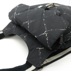 CHANEL Chanel Old Travel Line Rucksack Backpack Daypack Nylon Jacquard Black Red