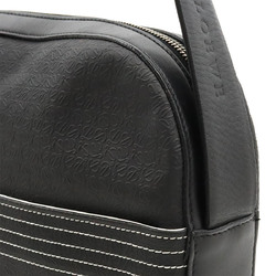 LOEWE Repeat Anagram Shoulder Bag, Embossed PVC Leather, Black