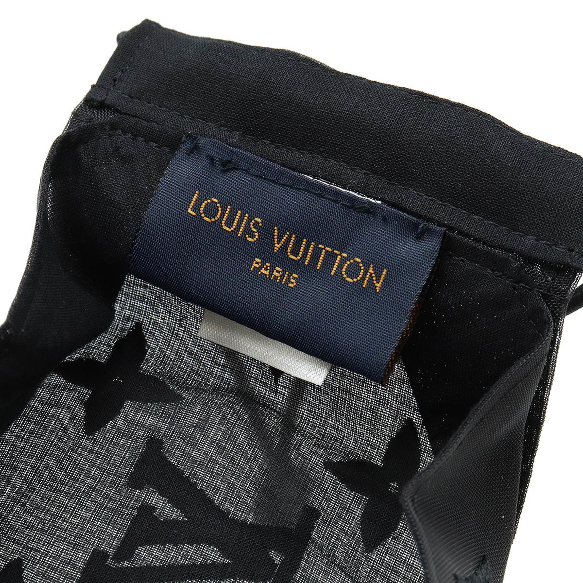 LOUIS VUITTON Louis Vuitton Mask Cover Monogram Mesh Cotton Polyester Black M77147