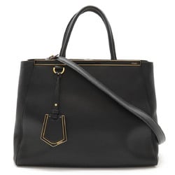 FENDI 2JOURS Toujours Handbag Shoulder Bag Leather Black 8BH250