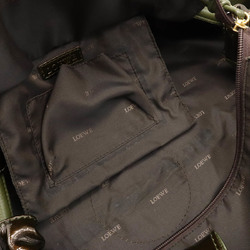 LOEWE Nappa Aire handbag patent leather enamel dark brown khaki