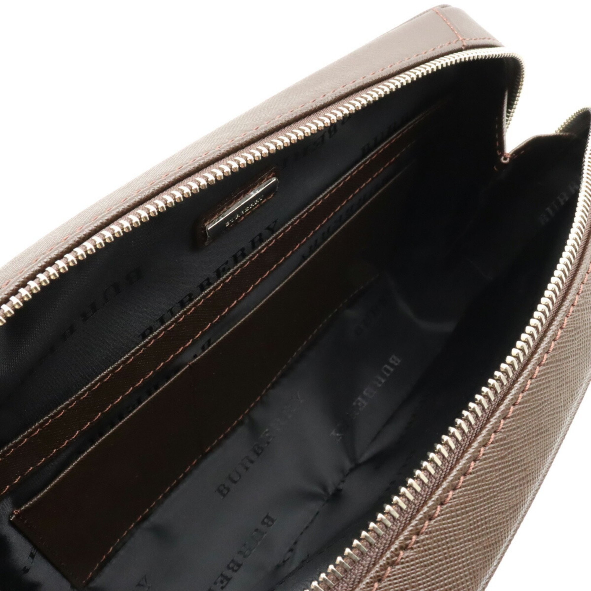 BURBERRY Men's Clutch Bag, Leather, Dark Brown