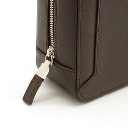 BURBERRY Men's Clutch Bag, Leather, Dark Brown