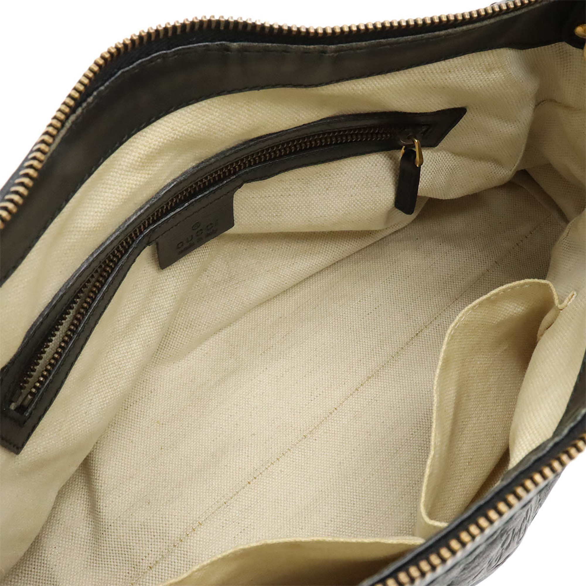 GUCCI Guccissima Scarlet Studs Shoulder Bag Leather Black 282298