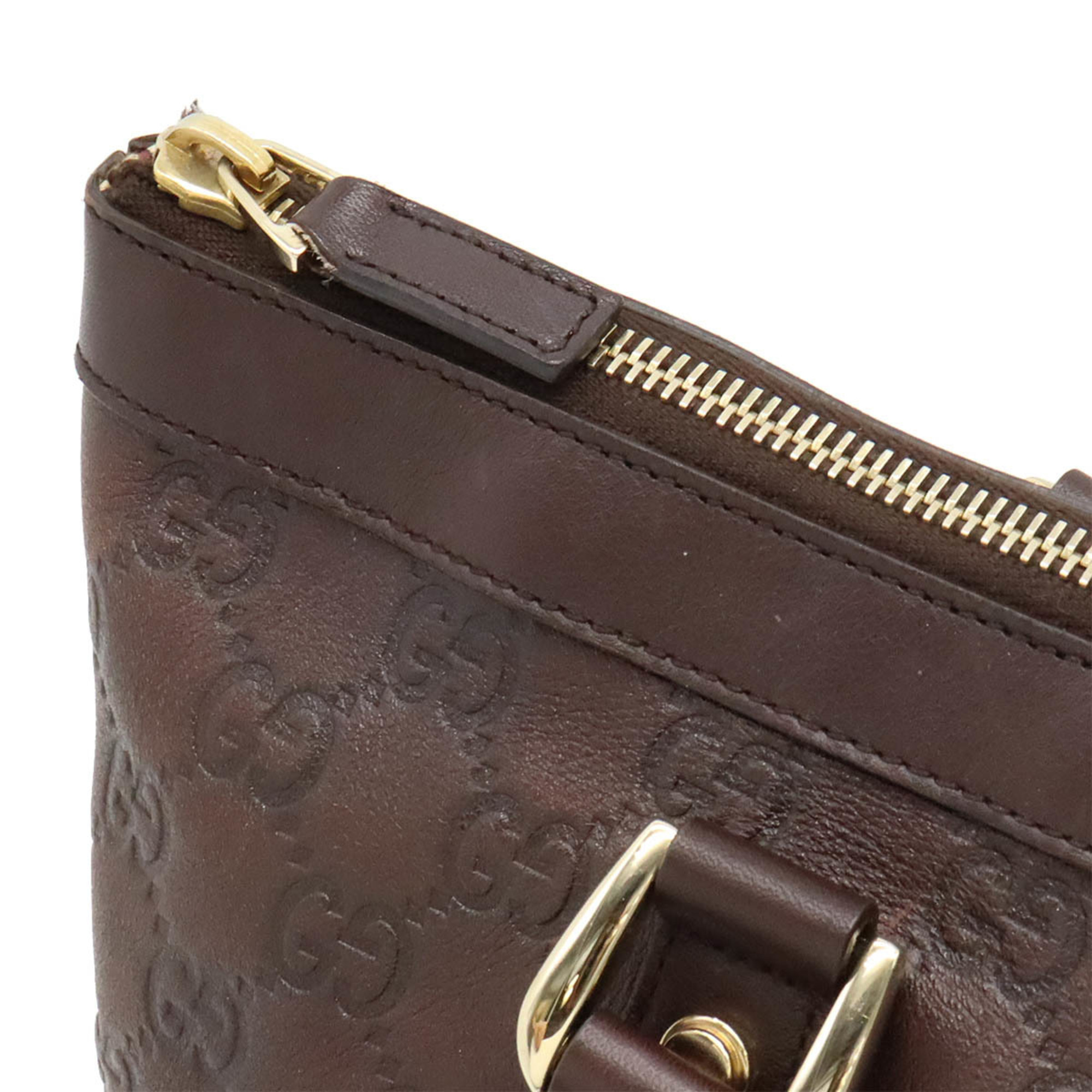 GUCCI Guccissima Tote Bag Shoulder Leather Dark Brown 141470