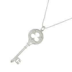 Tiffany & Co. Clover Key Diamond Necklace 45cm K18 WG White Gold 750